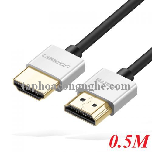 Ugreen 30475 0.5M màu Bạc Cáp tín hiệu HDMI chuẩn 2.0 sợi siêu nhỏ cao cấp HD117 30030475